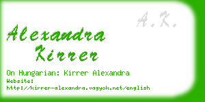 alexandra kirrer business card
